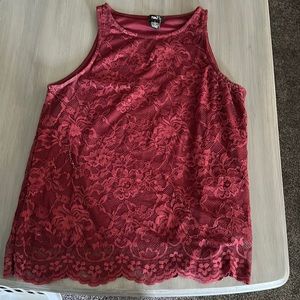Beautiful lined burgundy lace tank top